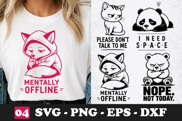 Download Mentally Offline Fox SVG Funny PNG - Line Collection