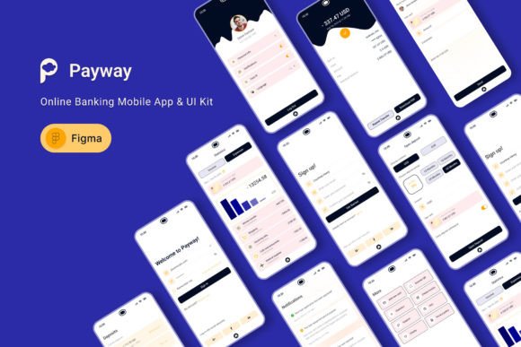 Download Payway - Online Mobile Banking App UI - Line Collection