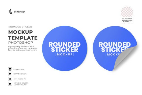 Download Rounded Sticker Mockup Photoshop - Shop Collection