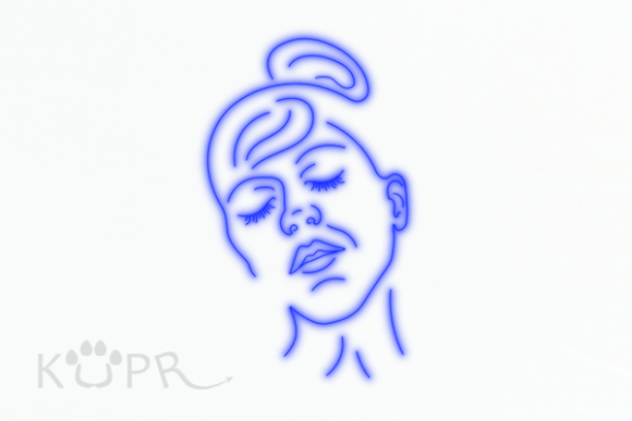 Download Blue Neon Female Face Line Art - Line Collection
