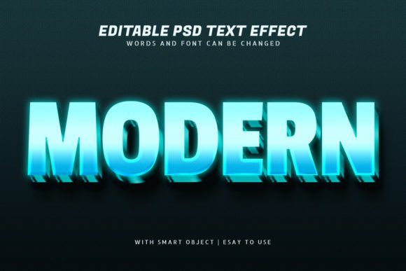 Download Modern 3d Blue Glow Text Effect Editable - Glow text Collection