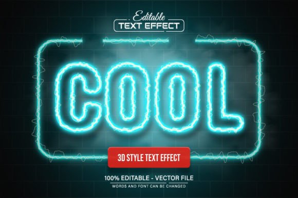 Download Cool Blue Line Neon Light Text Effect - Line Collection