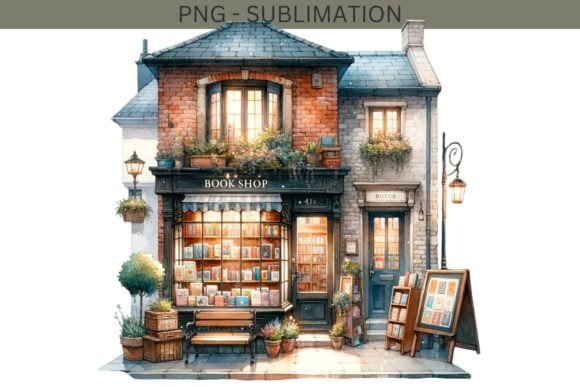 Download Vintage Bookstore Scene, Miniature Shop - Shop Collection
