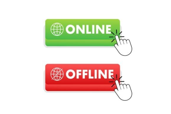 Download Online and Offline Switch, Button. Live - Line Collection