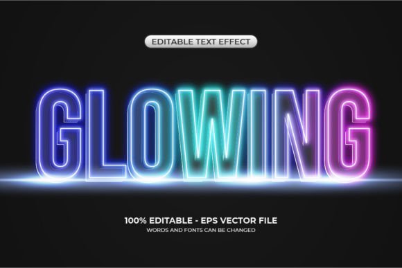 Download Realistic Rainbow Glow Text Effect - Glow text Collection