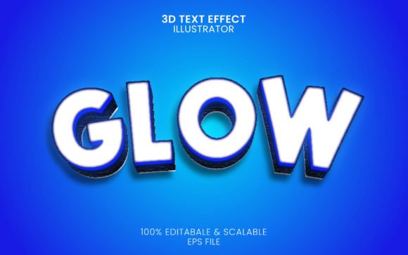 Download 3d Glow Text Style Effect Vector - Glow text Collection