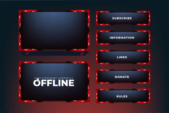 Download Online Gaming Broadcast Screen Panel - Line Collection