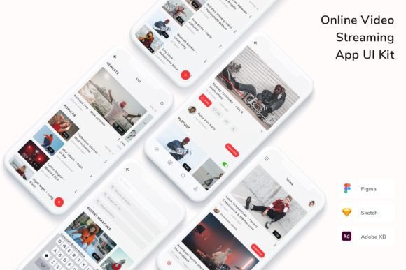 Download Online Video Streaming App UI Kit - Line Collection